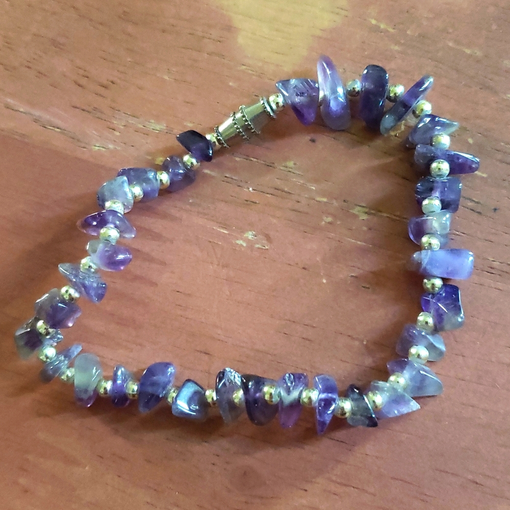 Purple Amethyst Chip Bracelet
